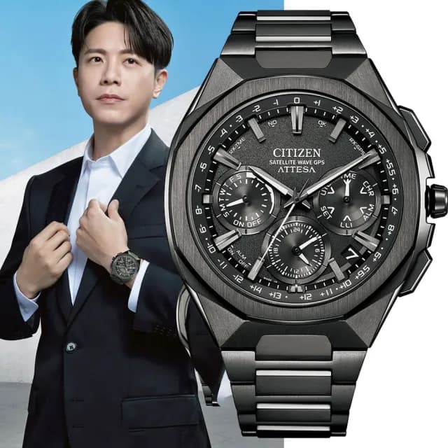 【CITIZEN 星辰】韋禮安廣告款 限量 鈦 八角 GPS衛星對時計時男錶 手錶 禮物 送禮(CC4105-69E)