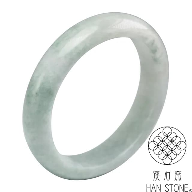 【漢石齋】情人節禮物 天然翡翠A貨 手鐲玉鐲 飄花種 福 利 品(手圍18.2/版寬14.3mm)