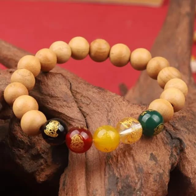 【Penny珮妮】桃木五路財神手鍊10mm(母親節 父親節 送男友 情人節 交換禮物 送女友 生日 尾牙 新年 送禮)