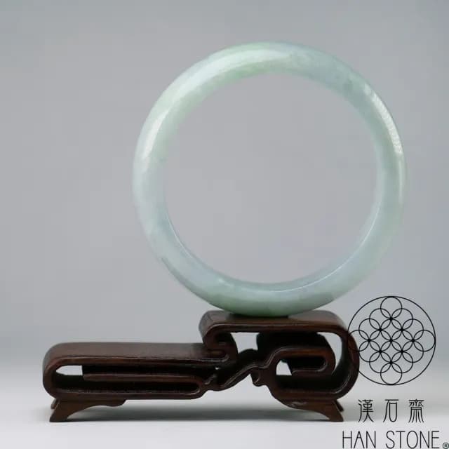 【漢石齋】情人節禮物 天然翡翠A貨 手鐲玉鐲 飄花種 福 利 品(手圍17.7/版寬14.5mm)