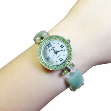 【Penny珮妮】天然東陵玉海貝面玉鐲錶鍊(母親節 送女友 情人節 生日禮物 交換禮物 尾牙 新年 結婚)