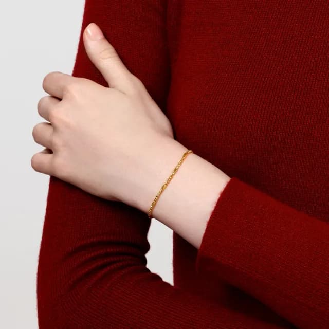 【點睛品】網路獨家款 閃閃碎金 黃金手鍊_計價黃金