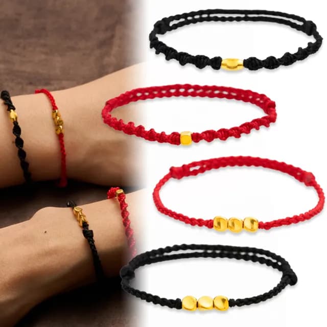 【TLH】雙11 黃金編織手鍊 純金999 金心守護 約重0.03錢±0.01(父親節 情人節 生日 轉運招財 送禮)