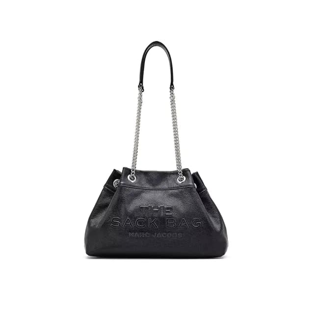 【MARC JACOBS】官方直送 THE SACK 黑色鏈條皮革包