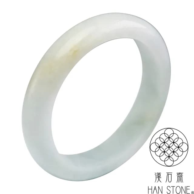 【漢石齋】情人節禮物 天然翡翠A貨 手鐲玉鐲 帶黃翡種 福 利 品(手圍18.4/版寬13.2mm)