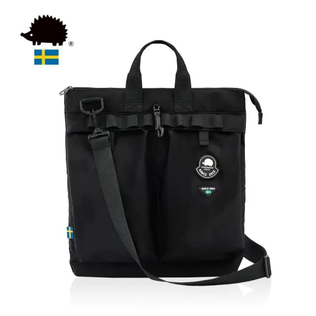 【SCANDINAVIAN FOREST 北歐小刺蝟】情人節禮物 201水星節奏手提側背包(黑色)
