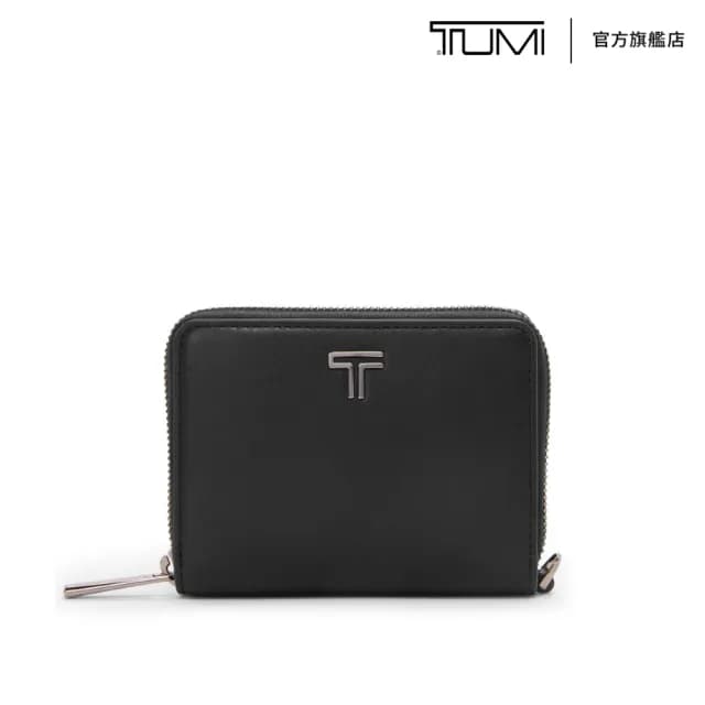 【TUMI】BELDEN SLG 三摺全拉鍊皮革錢包-黑色/青銅色(TUMI 官方旗艦店)