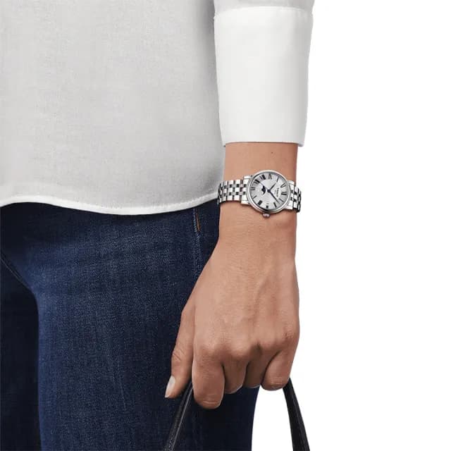 【TISSOT 天梭】Carson 羅馬月相石英女錶-32mm 手錶 送禮 推薦(T1222231103300)