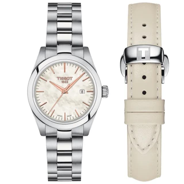 【TISSOT 天梭】T-MY LADY 珍珠貝女錶-29.3mm 手錶 送禮 推薦(T1320101111100)