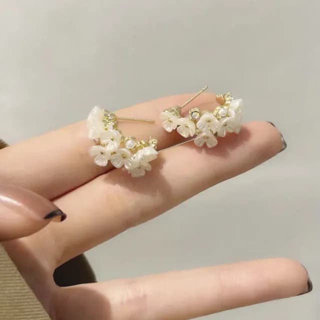 【BBHONEY】日韓甜美花朵珍珠耳環飾品(韓風耳飾)