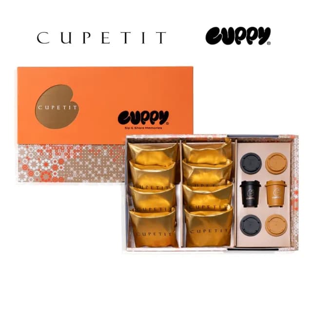 【CUPPY x CUPETIT】咖彼凍乾咖啡6入 卡柏蒂布列塔尼酥餅8入 Amber Moon 附提袋(中秋 禮盒 喜餅 月餅 彌月)