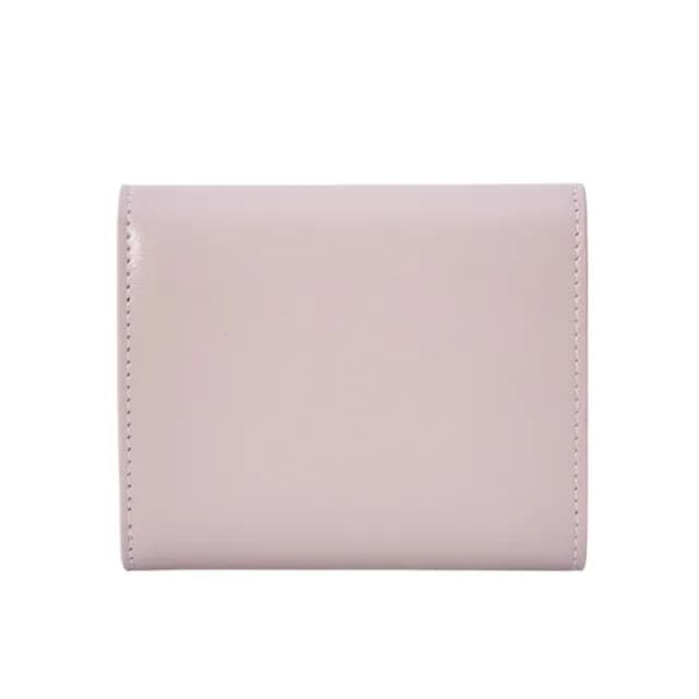 【CELINE】Triomphe 凱旋門 亮澤牛皮革 小號 翻蓋 零錢包 卡夾 皮夾 短夾 淡雅粉紅色 10D783DPV.25BD