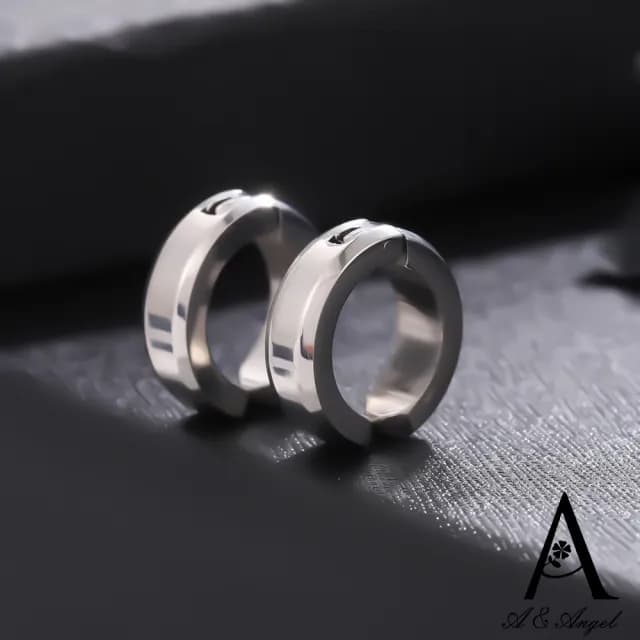 【ANGEL】光面閃耀耳扣型不鏽鋼無耳洞耳骨耳環(5色可選)