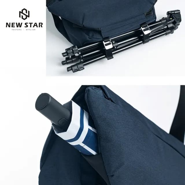 【NEW STAR】簡約防潑水雙層機能磁吸側背包包 郵差包 男 女 男包 現貨 BL180(防水包 斜背包)