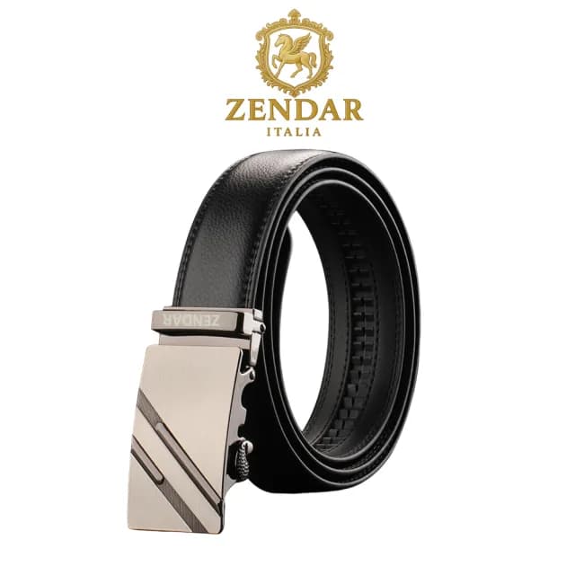 【ZENDAR】限量2折 頂級小牛皮皮革自動扣頭男用皮帶 6815M 全新專櫃展示品(七夕情人節禮物 送禮)