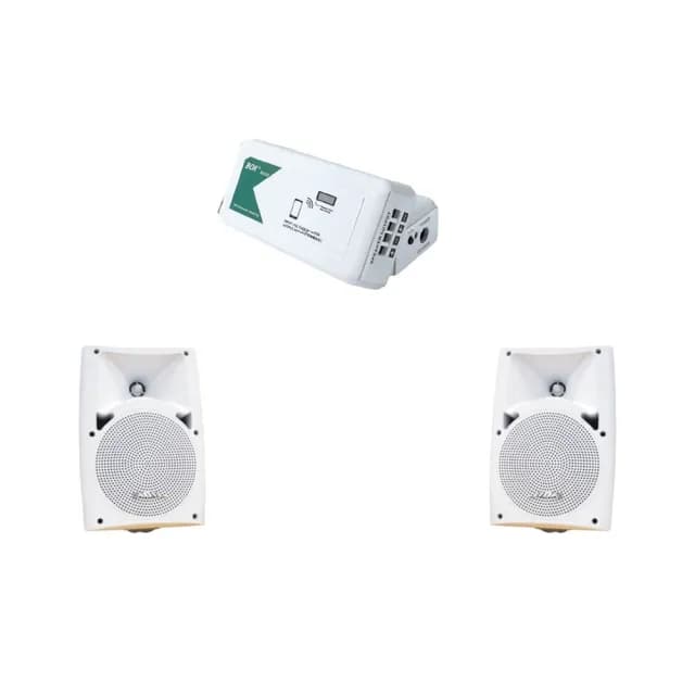 【BOK】BA220 TWS藍牙小擴大機+ PL-906W 戶外防水喇叭(2支)