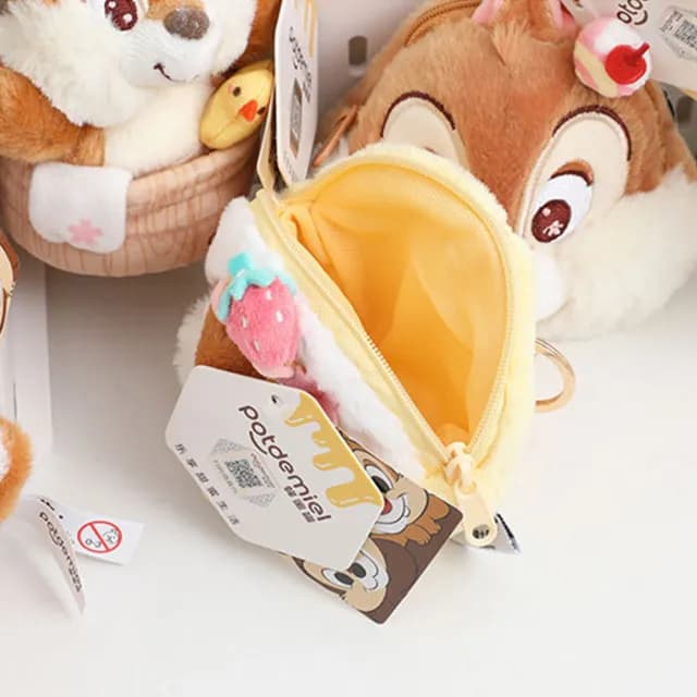 【Disney 迪士尼】父親節禮物 萌趣奇奇蒂蒂毛絨零錢包(耳機包/吊飾)