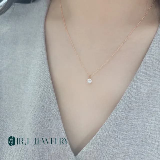 【JR.L金瑞利珠寶】情人節禮物 愛之曙光 30分鑽石項鍊(培育鑽石 9K)