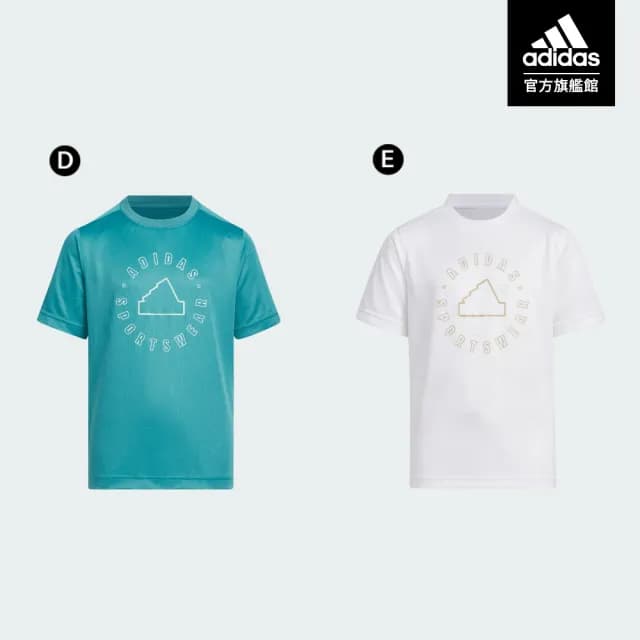 【adidas 愛迪達】精選兒童休閒運動短袖上衣 T恤 吸濕排汗 大童款 童裝 男童/女童(多款任選)