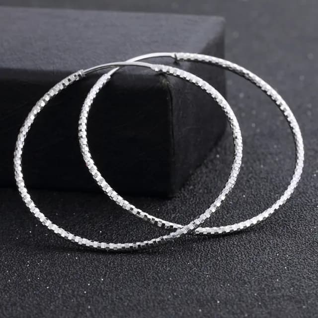 【925 STARS】純銀925幾何菱面復古大圈圈造型耳環(純銀925耳環 菱面耳環 圈圈耳環)