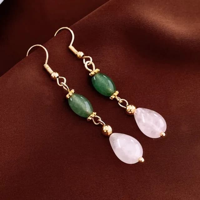 【國風時尚】中式水滴耳環1對(簡約 造型耳環 漢服 鑲鑽 氣質 耳飾 耳針 耳釘 首飾)