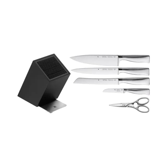 【WMF】德國製Grand Gourmet 六件組(含主廚刀/片肉刀/麵包刀/蔬果刀/剪刀/刀座)