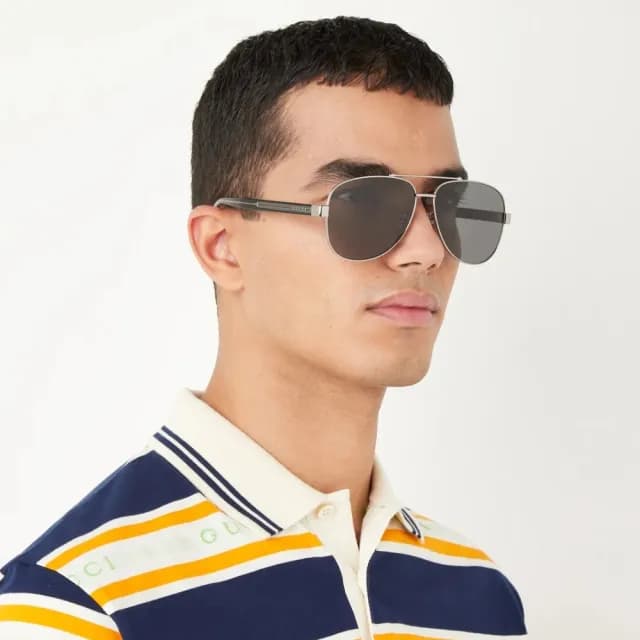 【GUCCI 古馳】飛行員款太陽眼鏡(GG0528S、GG0529S 男款任選／父親節禮物)