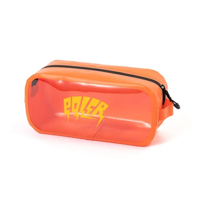 【POLER STUFF】情人節禮物 日本限定 POLER HIGH&DRY PVC CLEAR POUCH 防水透明多用途隨身收納包(橘色)