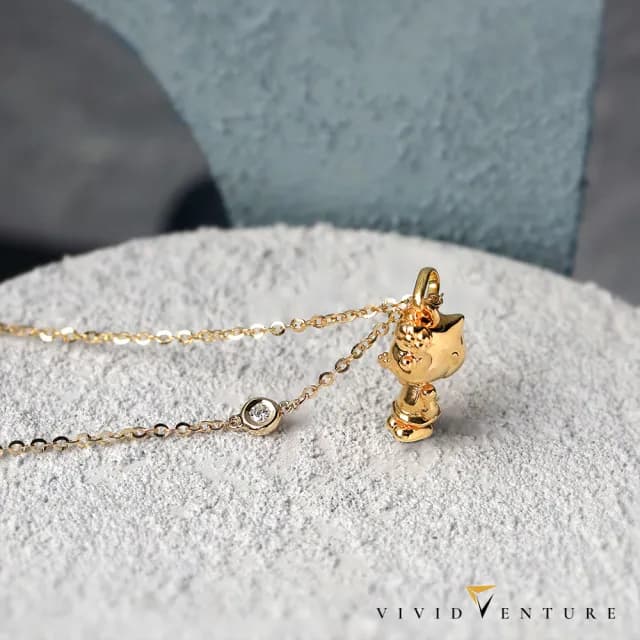 【Vividventure 亞帝芬奇】史努比 14K 3分 天然鑽石 鑽石 項鍊 俏皮之心(SNOOPY聯名系列 NO.05)