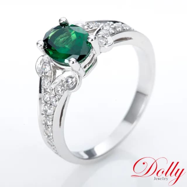 【DOLLY】情人節禮物 1克拉 天然艷彩沙佛萊石14K金鑽石戒指-016(母親節 情人節 交換禮物首選)