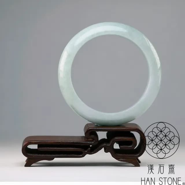【漢石齋】情人節禮物 天然翡翠A貨 手鐲玉鐲 飄花種 福 利 品(手圍16.3/版寬15mm)