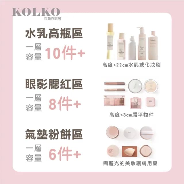 【Clook 鹿客家居】多功能質感化妝品收納盒(口紅架 保養品收納 香水收納 眼影盤收納 刷具收納)