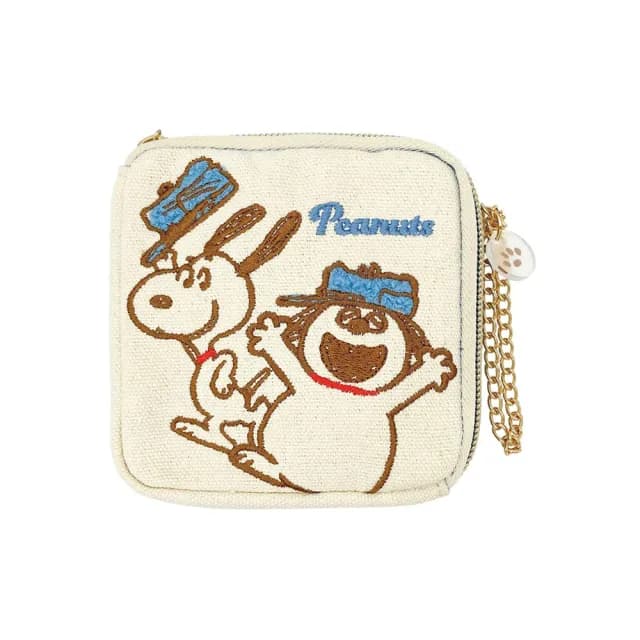 【T’S FACTORY】情人節禮物 SNOOPY史努比 方形刺繡零錢包 收納包 史努比和奧拉夫 友好
