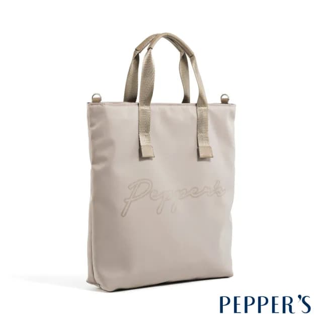 【PEPPER’S】SIGNAL 尼龍直式手提包 - 淺沙色/簡約黑(輕量 尼龍 手提包 防潑水 男包女包 父親節禮物)