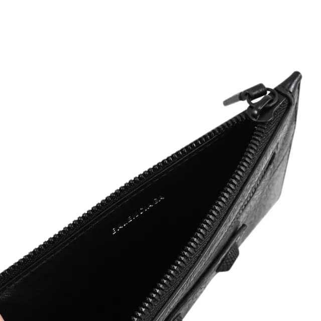 【Balenciaga 巴黎世家】Le Cagole 經典鉚釘揉製小羊皮信用卡證件名片零錢包(黑)