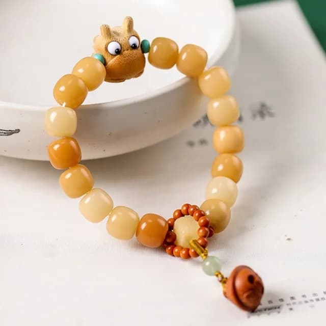 【LEESA】情人節禮物 金蟾手鍊\活眼小金蟾\招財\菩提手串\新中式\保平安\桃木\沙金\手串\手鍊\佛珠手串\金