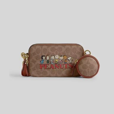 【COACH】CHARTER PEANUTS 印花窄版斜背手袋(CBP08S2Q)