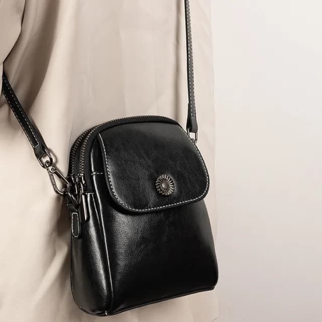 【MoonDy】馬鞍斜背包 真皮包包 斜背小包 實用禮物 女包 牛皮包包 手機包 生日禮物 包包女