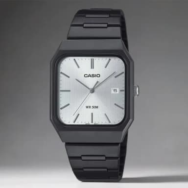 【CASIO 卡西歐】方形日期指針手錶 不鏽鋼帶 考試錶 學生錶 畢業禮物 送禮(MTP-B185B-7AV)