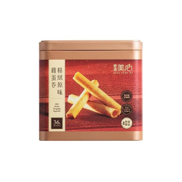 【香港美心-官方直營】精緻原味雞蛋卷禮盒208.8g 附提袋(原味雞蛋卷 5.8gx36條)