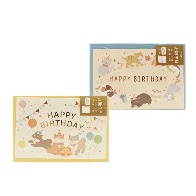 【GOOD LIFE 品好生活】可愛插畫動物生日卡片(日本直送 均一價)