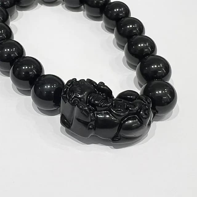 【Penny珮妮】黑曜石貔貅手鍊12mm(父親節 送男友 情人節 生日禮物 交換禮物 尾牙 新年 結婚)