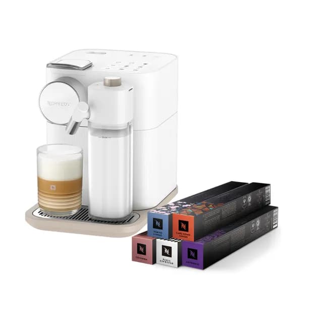 【Nespresso】膠囊咖啡機 Gran Lattissima 雲萃機_清新白(訂製咖啡時光50顆組/義式/拿鐵/奶泡機)