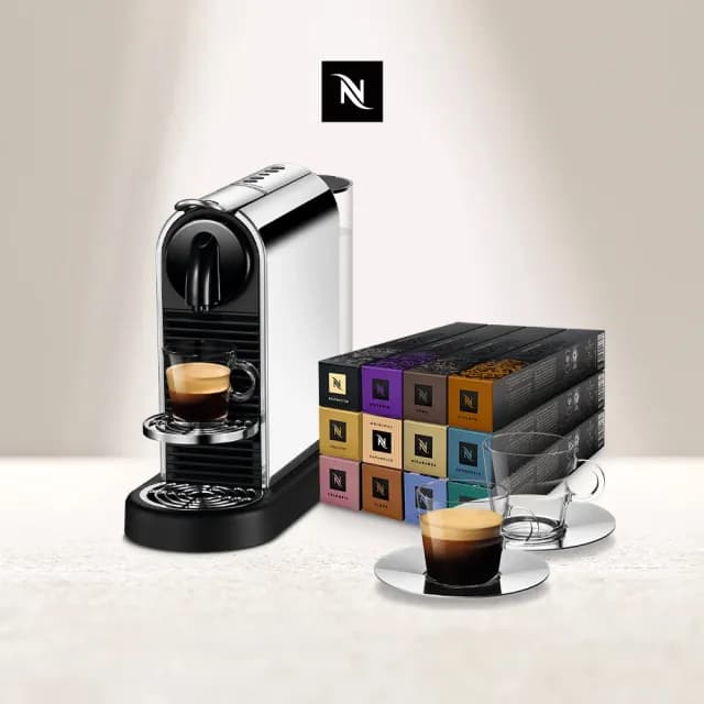 【Nespresso】膠囊咖啡機 CitiZ Platinum(探索禮盒120顆迎新會員組/義式)