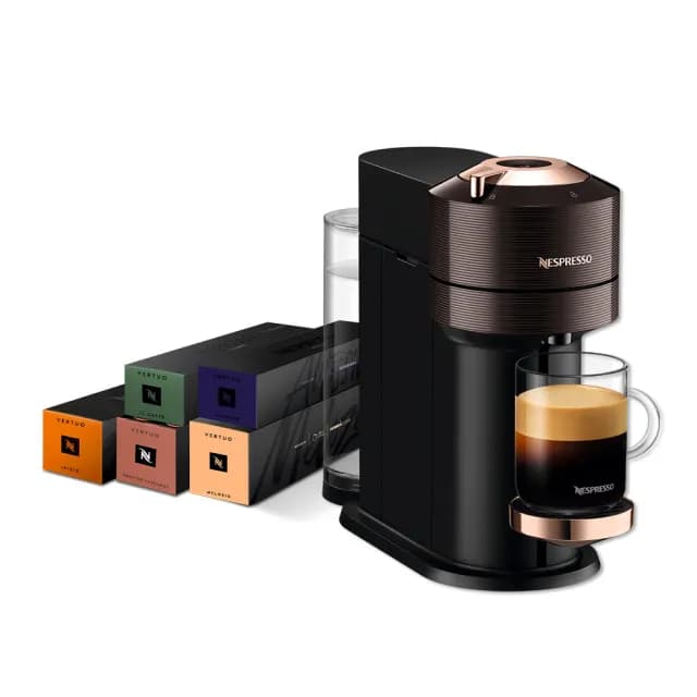 【Nespresso】momo獨家款！臻選厚萃Vertuo NEXT輕奢款膠囊咖啡機(馥郁晨曦50顆組/義式/入厝/冷萃)