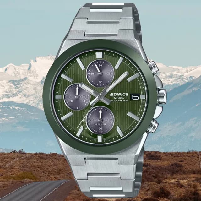 【CASIO 卡西歐】EDIFICE 陶瓷錶圈 太陽能計時腕錶 七夕 情人節 送禮 推薦(EFS-S650D-3A)