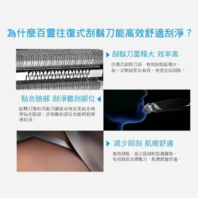 【德國百靈BRAUN】三鋒系列電動刮鬍刀/電鬍刀-藍 乾濕兩用(3010s)