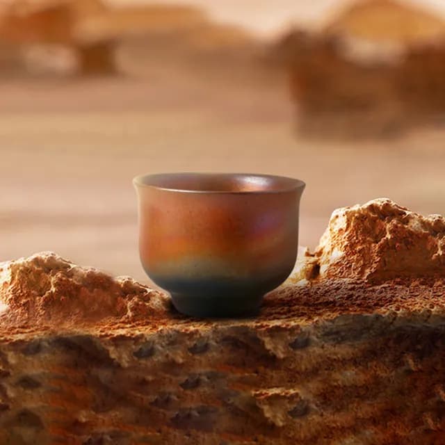 【LohasPottery 陸寶】大漠金沙-長風杯(70ML 原礦陶 茶具茶杯 主人杯 附雅緻收納布袋)