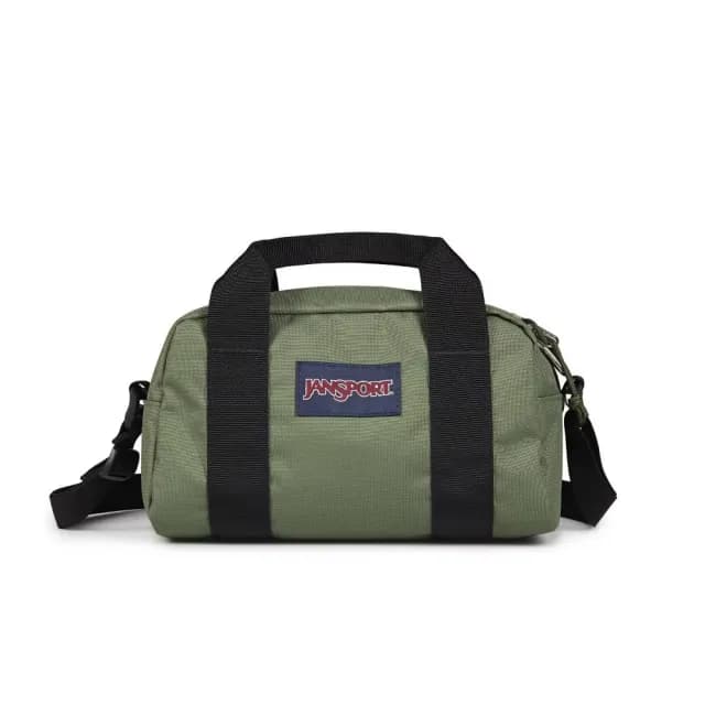【JANSPORT】情人節禮物 WEEKENDER MINI DUFFEL 校園系列手提斜背兩用迷你包(軍綠色)