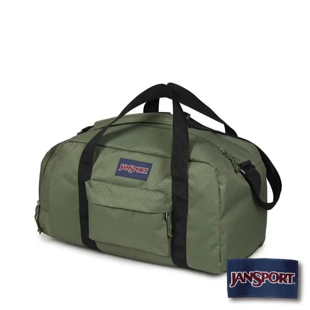 【JANSPORT】情人節禮物 WEEKENDER MEDIUM DUFFEL 校園系列斜背兩用行李袋(軍綠色)